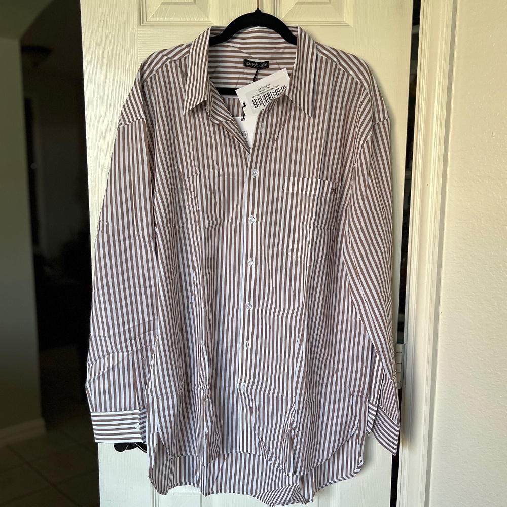 Active After Coffee Striped Button Down